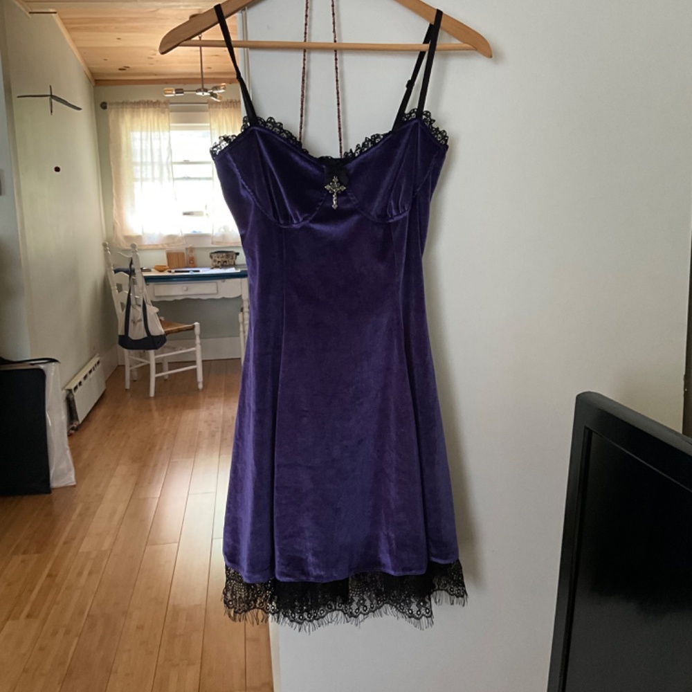 purple velvet dress